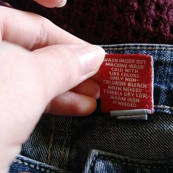 Elle Monaco Blue Mid Rise Bootcut Jeans - Picture 5 of 6